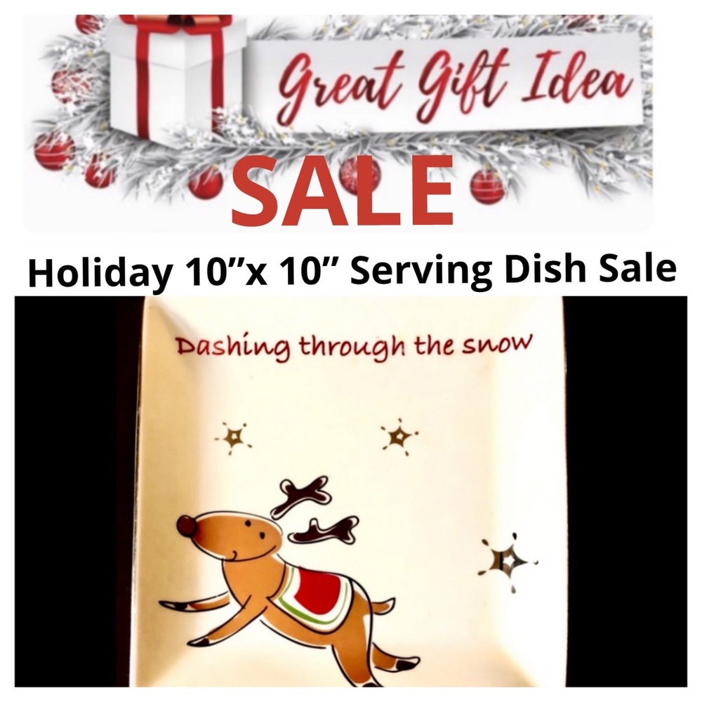 Serving Dish “Dashing Through The Snow”
